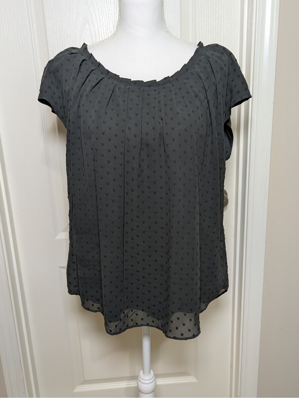 Lauren Conrad Women'sblack Short Sleeve Top Fully Lined Size XL New